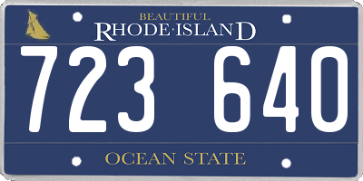 RI license plate 723640