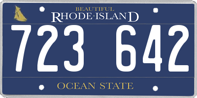 RI license plate 723642