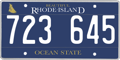 RI license plate 723645