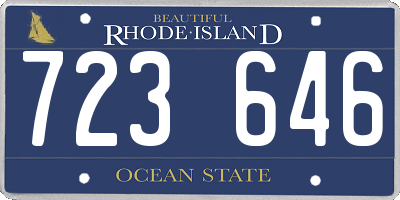 RI license plate 723646