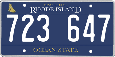 RI license plate 723647