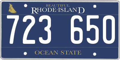 RI license plate 723650