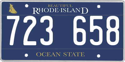 RI license plate 723658