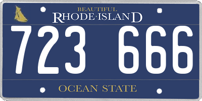 RI license plate 723666