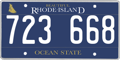 RI license plate 723668
