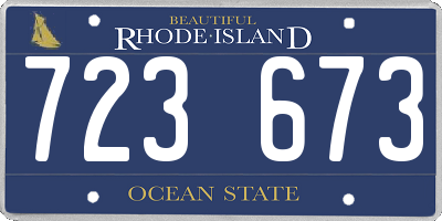 RI license plate 723673
