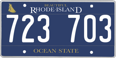 RI license plate 723703