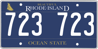 RI license plate 723723