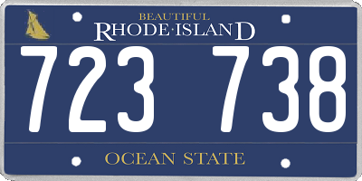 RI license plate 723738