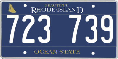 RI license plate 723739