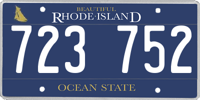 RI license plate 723752