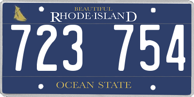 RI license plate 723754