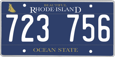 RI license plate 723756