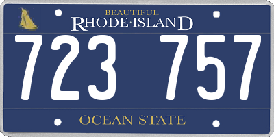 RI license plate 723757