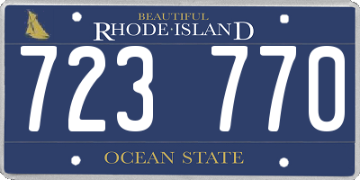RI license plate 723770
