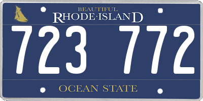 RI license plate 723772