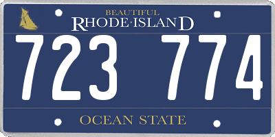 RI license plate 723774