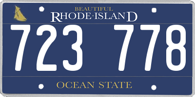 RI license plate 723778