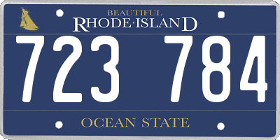 RI license plate 723784