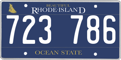 RI license plate 723786