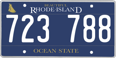 RI license plate 723788
