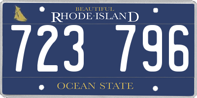 RI license plate 723796