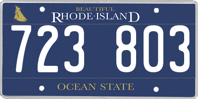 RI license plate 723803
