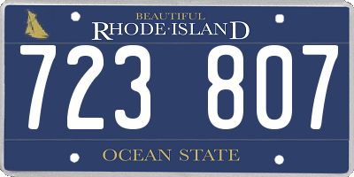 RI license plate 723807