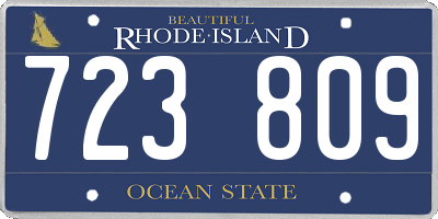 RI license plate 723809