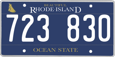RI license plate 723830