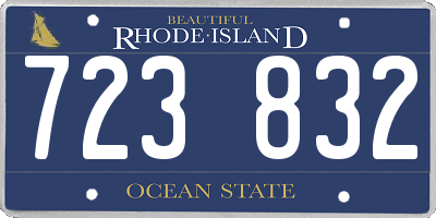 RI license plate 723832