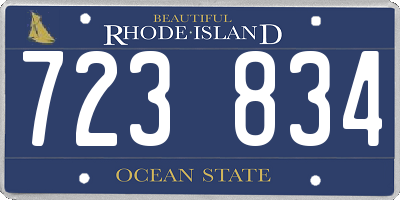 RI license plate 723834