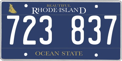 RI license plate 723837