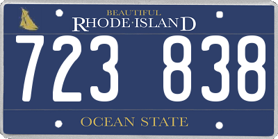 RI license plate 723838