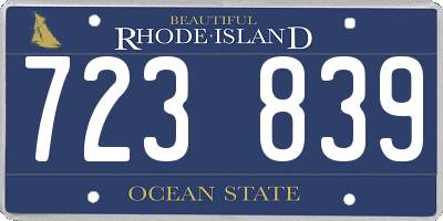 RI license plate 723839
