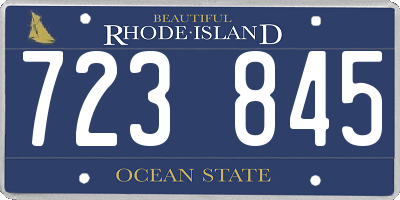 RI license plate 723845