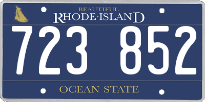 RI license plate 723852