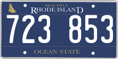 RI license plate 723853