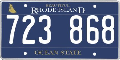 RI license plate 723868