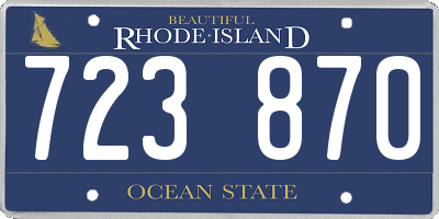 RI license plate 723870