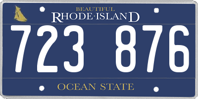 RI license plate 723876