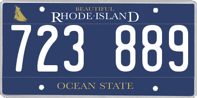 RI license plate 723889