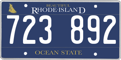 RI license plate 723892