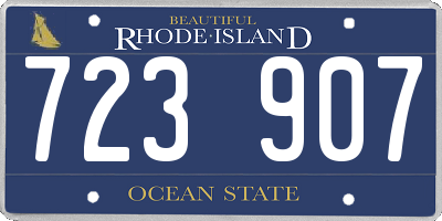 RI license plate 723907