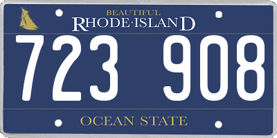 RI license plate 723908