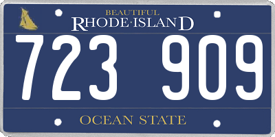 RI license plate 723909