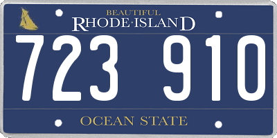 RI license plate 723910