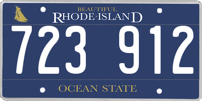 RI license plate 723912