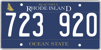 RI license plate 723920