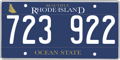 RI license plate 723922